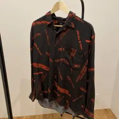 DIESEL 長袖シャツ 黒/赤 テキストプリント