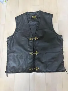 【美品】KADOYA レザーベスト サイドレースアップ 美品】KADOYA レザーベスト サイドレースアップ - メルカリ
