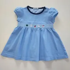 美品★2022SS★80cm familiar サックスブルー半袖ワンピースのサムネイル