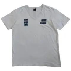 DIESEL VネックTシャツ Lサイズ ホワイト