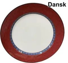 ダンスク　DANSK プレート　大皿　赤と青の装飾の円形プレート　美品　I点のサムネイル