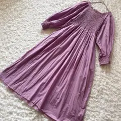 【美品✨】Kiiraキーラ　ロングシャツワンピース　コットン　インド綿　花柄　F 送料無料 追跡メール便発送 】 インド綿ワンピース 小花柄 シャツ