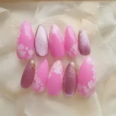 さくら 桜 フラワー マグネット ピンク 春 ニュアンス ネイルチップ