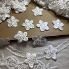 9230 刺繍お花モチーフ　ホワイト　50枚