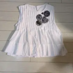 COOLA ワッペン付き　ノースリーブ トップス プリーツ