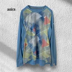 アシックス【M】ランニングウェア 長袖 UVケア ライトブルー
