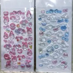 3D立体シール ぷくぷく シナモロール　マイメロディ　お裾分け　お得セット