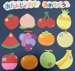 みーちゃん様専用壁面飾り誕生日表くだもの