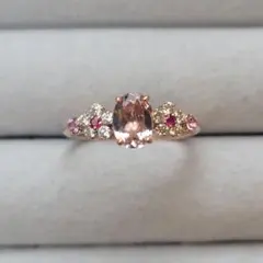 ☆新品☆ アクアマリン モルガナイト ダイヤモンド リング プラチナ 