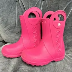 crocs ピンク 長靴 持ち手付き