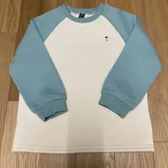 2026SALE！モイモルンアイボリー/水色 ラグランスリーブ トレーナー130