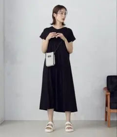 新品 COMME CA ISM 綿100％ バックデザイン 半袖 Ｔワンピース