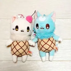 アイスみたいなねこ ぬいぐるみマスコット バニラ　ソーダ　2種セット