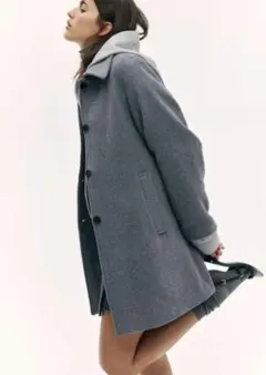 H&M グレー コート M