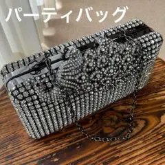 パーティーバッグ　ラインストーン　シルバー