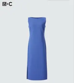 【美品】UNIQLO ユニクロCクレープジャージーワンピース ブルー
