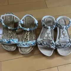 a.v.v レディース サンダル ペイズリー柄 ビジュー Mサイズ2足セット❤️のサムネイル