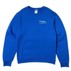 ジャージーズ スウェット トレーナー ブルー プリント 企業系 アメリカ古着