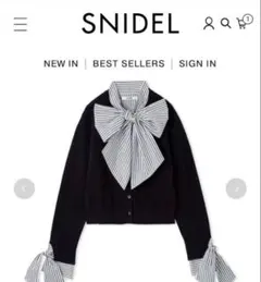 SNIDEL スナイデル　ボウタイドッキングニットプルオーバー