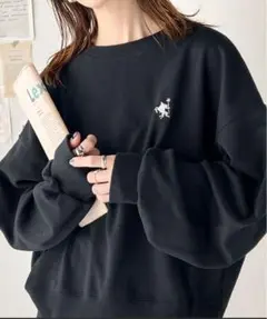 classicalelf ポイント刺繍毛 オーバーサイズスウェット