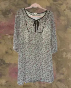 小花柄 チュニックワンピース レトロ ナチュラル 森ガール