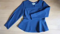 SIMPLICITE ネイビー ペプラムトップスとパンツセット