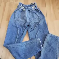 ジェイダ　バッククロス　オープン　デニム　ジーンズ　スキニー　ギャル　gydaのサムネイル