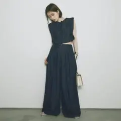Lumier ■テンセルバルーントップス&パンツSET UP ブラック