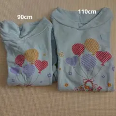 トレーナー 水色 裏起毛 90cm 110cm 姉妹 おそろい 風船 ハート