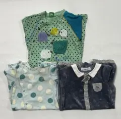 長袖ロンパース 3点セット 冬用 新生児 50 60 70 80 ベビー