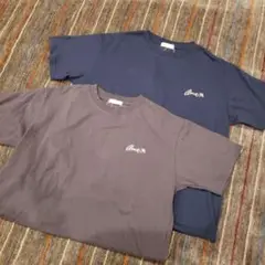 アーノルドパーマー 鹿の子 胸刺繍 Tシャツ L サイズ 中紺&濃灰二枚組