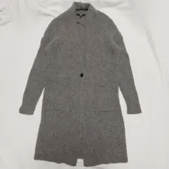 UNIQLO グレー リブ編み ロングカーディガン Mサイズ