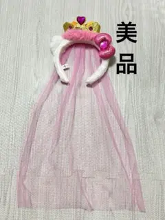 【即購入OK】USJ限定 ハローキティピーチ姫ベール付き カチューシャ