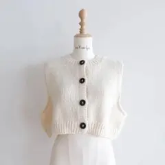 【新品未使用値札付き】Searoomlynn ハンドメイドニットベスト シールームリン ハンドメイド ニット ベスト Wool 2wayコンパクト