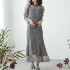 シフォンボレロ&レースキャミドレス ブルー ※2月末までの出品です