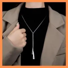 ネックレス　ラリエットネックレス　ロングネックレス　シルバー ラリエット キレイ
