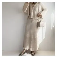 GU 透かし編みカーディガン&スカートセット