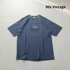 アカル様　 USA製 ネイティブ柄 Tシャツ XL ブルーグレー フェード 古着