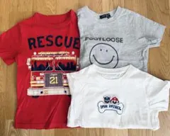 Tシャツ 3枚セット 消防車・スマイリー・パウ・パトロール