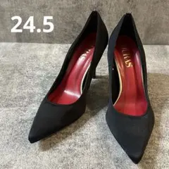 【DURAS】パンプス　ピンヒール　ポインテッドトゥ　黒　赤　日本製　ブラック