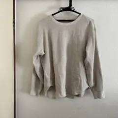 UNIQLO ワッフル　長袖　ロンT ナチュラル