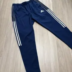 adidas アディダス ウーブンパンツ　ネイビーブルー　3本ライン　XL