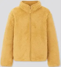 キッズ UNIQLO ファーリーフリースジャケット 長袖 イエロー 140