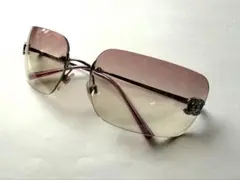 CHANEL(シャネル) サングラス - 4017-D Vintage Chanel 4017-D Rhinestone CC Logo Rimless Sunglasses Salmon