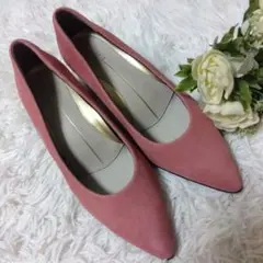 【未使用品】フィットフィット パンプス ピンク スエード 24.5
