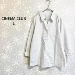 シネマクラブ/ストライプシャツブラウス長袖トップス/レギュラーカラー前開きシャツ