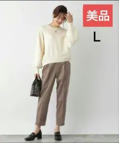 【美品】グローバルワーク　ウツクシルエットコーデュロイテーパード　モカ L