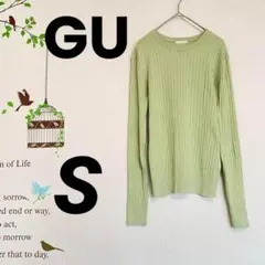 GUジーユー/リブクルーネック長袖セーター レーヨン S