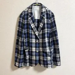 マッキントッシュフィロソフィー チェック柄テーラードジャケット日本製麻100%