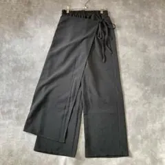ゆ*き様 ラップパンツ ワイドパンツ 巻きスカートみたいなパンツ ブラック ウエ
